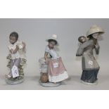 Three Lladro porcelain figures, comprising Bongo Beat, No. 5157, A Step in Time, No. 5158, and My