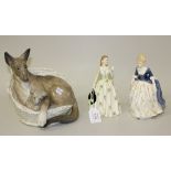 Two Royal Doulton figures, comprising 'Carolyn', HN2112, and 'Alison', HN2336, and a Lladro