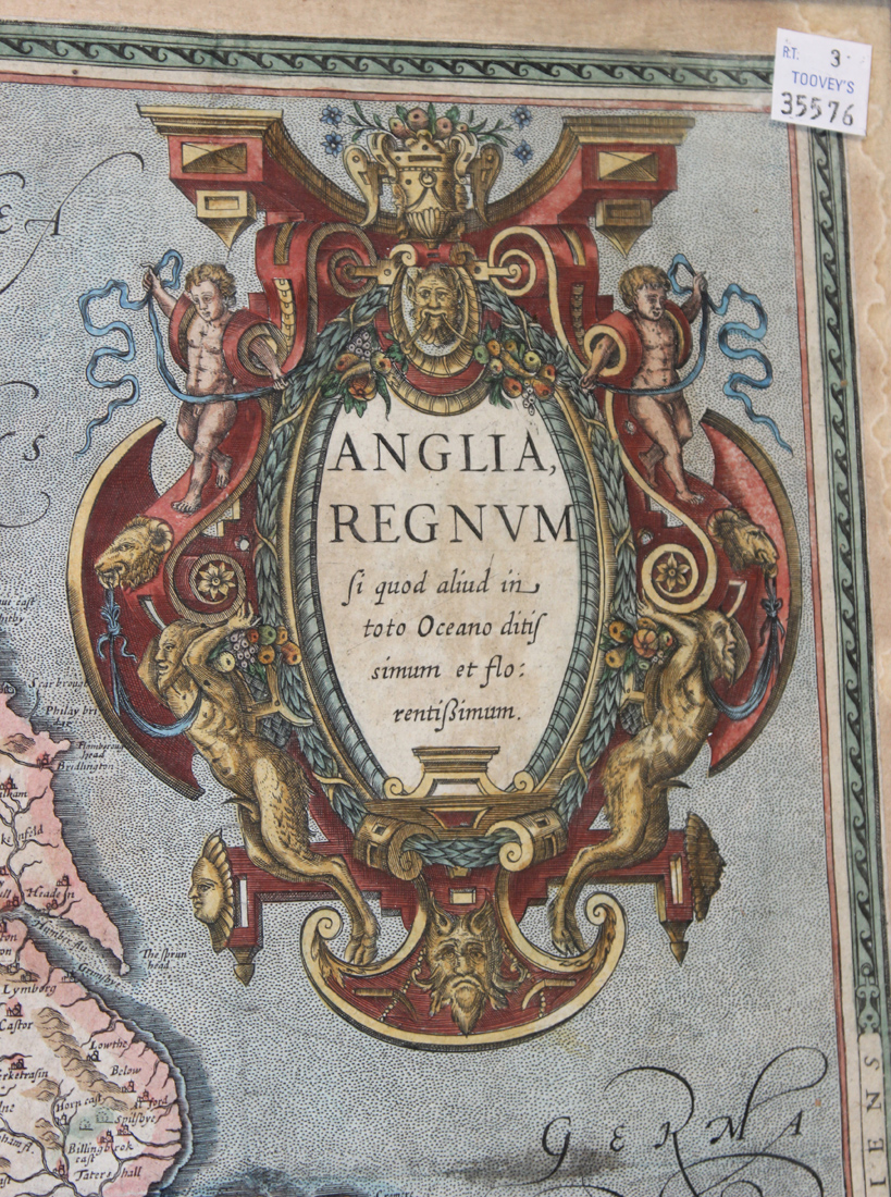 After Christopher Saxton and Abraham Ortelius - 'Anglia, Regnum si quod aliud in toto Oceano - Image 3 of 4