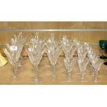 A Waterford crystal Sheila pattern part suite of glassware, comprising eight water goblets, seven