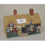 A W.H. Goss model of 'Ann Hathaway's Cottage', printed factory mark to base, length approx 15.5cm.