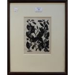 John Northcote Nash - Twining Flowers and Foliage, monochrome wood engraving, signed in pencil,