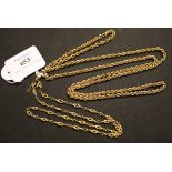 A 9ct gold ropetwist link neckchain on a boltring clasp, a 9ct gold ropetwist link bracelet on a