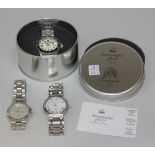 A Raymond Weil Othello steel gentleman's bracelet wristwatch, the signed circular silvered dial with