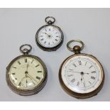 A silver cased keywind open-faced gentleman's pocket watch, Chester 1898, a base metal cased keywind