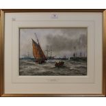 Thomas Bush Hardy - 'Off Yarmouth', watercolour with touches of gouache, signed, titled and dated