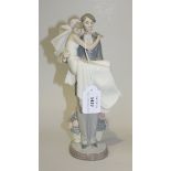 A Lladro porcelain figure group Over the Threshold, No. 5282, boxed.