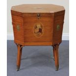 An early 20th Century Classical Revival satinwood wine cooler with crossbanded and line inlaid