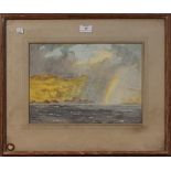 Ernest Howard Shepard - Coastal View with Rainbow, watercolour and gouache, signed, approx 25cm x