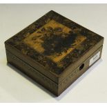 A Victorian Tunbridge ware box, the hinged lid with a floral spray within mosaic borders, width