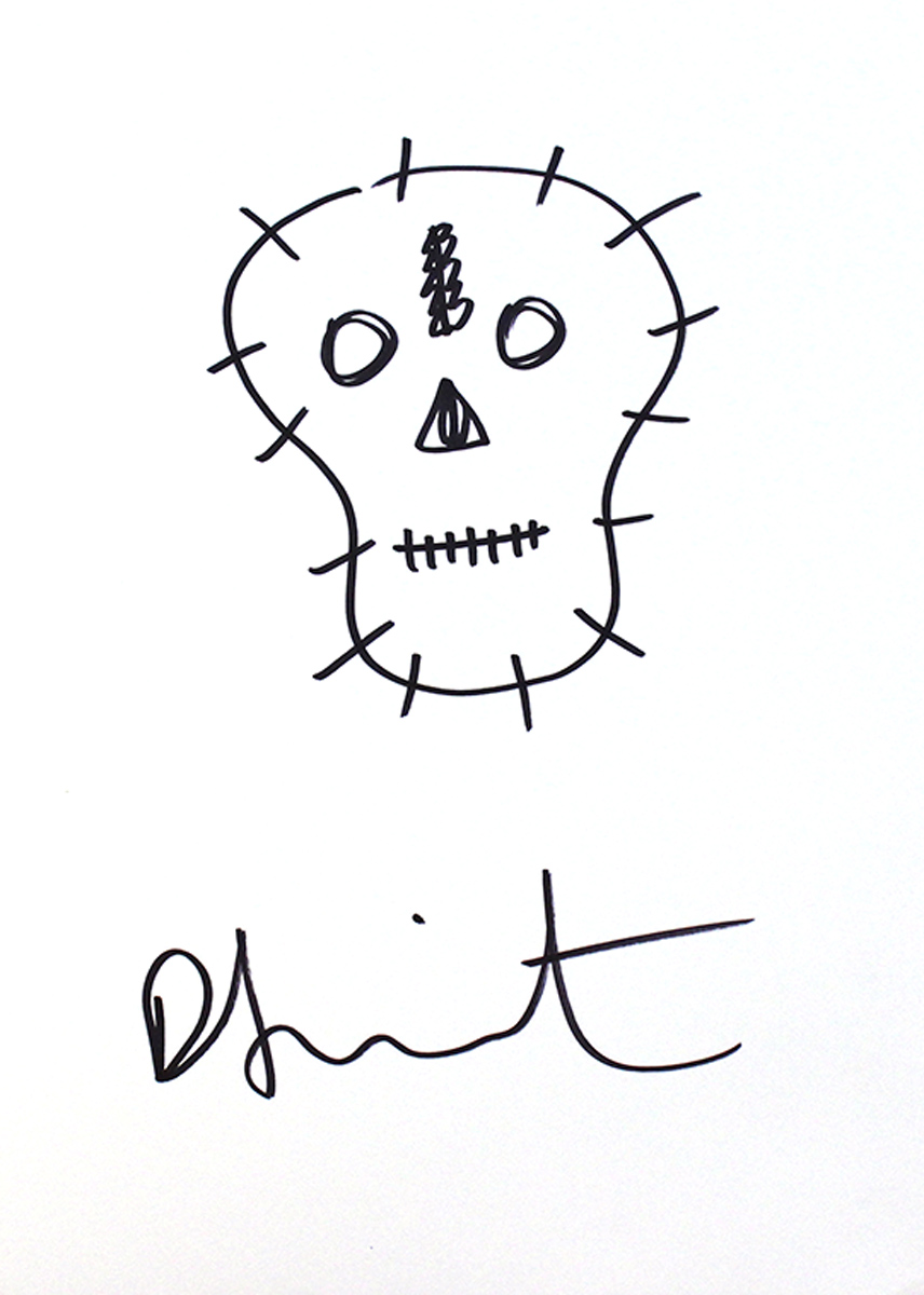 Damien Hirst - Skull Sketch, marker pen on thin card, signed, approx 29.5cm x 21cm. Provenance: