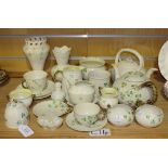 A collection of Belleek porcelain Shamrock pattern items, second period (1891-1926) and later,