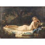 Joseph Carraud - 'A Wood Nymph', oil on canvas, signed and dated 1850 recto, titled label verso,