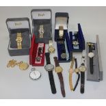 A collection of thirteen ladies' and gentlemen's wristwatches, including Montine Quartz, Pringle,