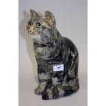 A Winstanley Pottery figure of a seated cat, height approx 29cm.