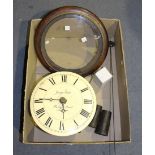 A late 19th Century Black Forest beech cased circular wall clock with weight driven  movement