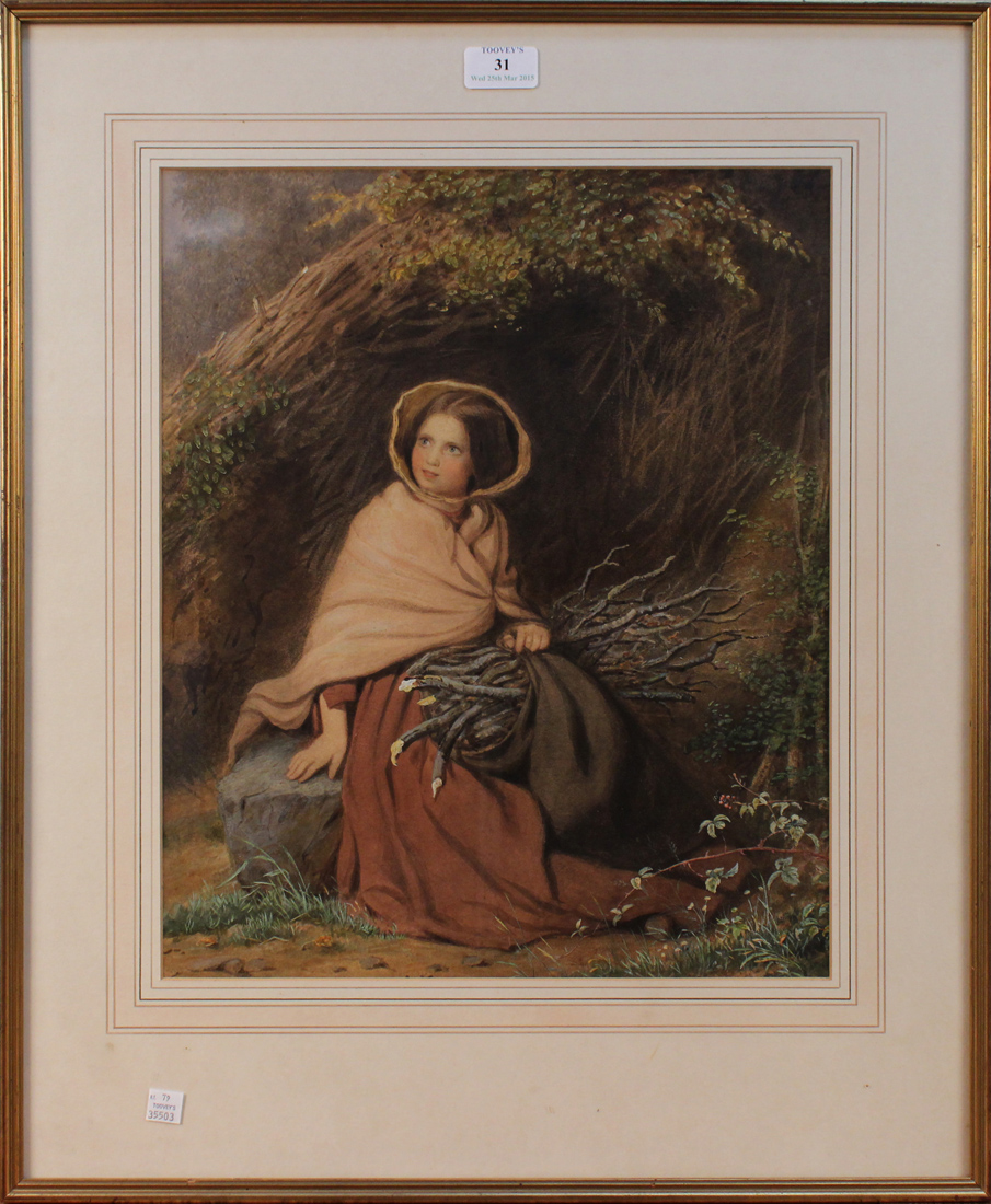 Attributed to Henry Hunt - 'Young Country Girl', 19th Century watercolour, artist's name and