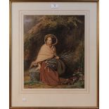 Attributed to Henry Hunt - 'Young Country Girl', 19th Century watercolour, artist's name and