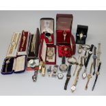 A collection of thirty-one gentlemen's and ladies' wrist and bracelet wristwatches, including