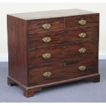 A Regency mahogany chest with crossbanded and ebony line inlaid decoration, fitted with two short