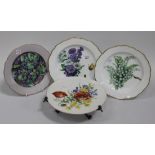 Two outside factory decorated Meissen porcelain plates, late 19th Century, the first painted with