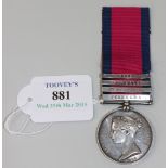 A Military General Service Medal 1793-1814 with two bars, 'Nivelle' and 'Nive', and two further