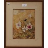 Henry Roderick Newman - Study of Anemones in the Wild, late 19th Century watercolour, signed and