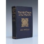 WELLS, H.G. The First Men in the Moon. London: George Newnes, Limited, 1901. First edition, 8vo (190