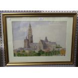 Attributed to Richard Pullen - 'Antwerp', watercolour, titled in pencil, approx 34cm x 51cm,