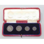 An Edward VII four coin Maundy set 1904, with the original dated case.