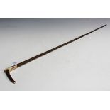 A late Victorian antler handled riding crop with 15ct gold collar, marked 'Swaine & Adeney, London',