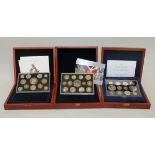 Five United Kingdom year-type specimen proof coin sets, comprising 2002, 2003, 2005, 2006 and