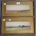 George Oyston - Landscape Studies, a pair of watercolours, both signed with initials, each approx