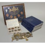 A collection of British and foreign coins, including pre-decimal issues, including a few pre-1947