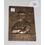 Croce - 'Ronald Sutherland Gower', a late 19th Century gilt cast bronze rectangular plaque depicting