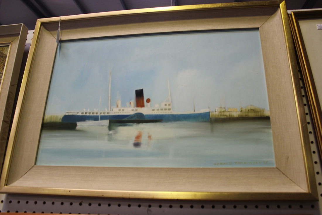 Gerald Parkinson - 'Paddle Steamer', acrylic on board, signed and dated '68 recto, titled verso,