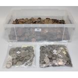 A group of British pre-decimal pre-1947 coinage, including half-crowns, florins, shillings and