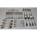 A set of six George IV silver Fiddle pattern table forks, London 1830 by William Eaton, together