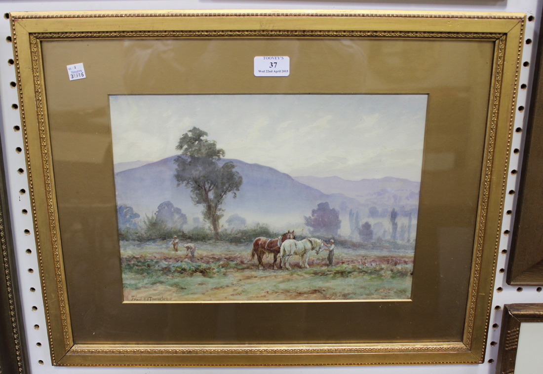 Fred J. Knowles - 'Ready for Work', watercolour, signed recto, titled label verso, approx 25cm x