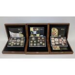 Five United Kingdom year-type specimen proof coin sets, comprising 2008, 2008, 2009, 2010 and