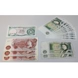 A group of Bank of England banknotes, comprising four five pounds notes D. Somerset issue, twenty-