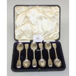 A set of six Victorian silver Fiddle pattern teaspoons, London 1847 by Chawner & Co, cased.