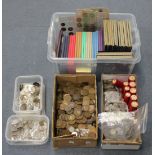 A collection of British and foreign coinage, including year-type specimen proof coin sets,