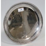 A Tiffany sterling circular footed dish, the rim with pierced decoration, impressed marks to base,