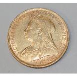 A Victoria Old Head sovereign 1896.