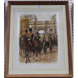 Alexei Jawdokimov - 'Royal Horse Artillery', watercolour and ink, signed recto, titled verso, approx