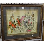 Feliks Topolski - 'Opening of Parliament II', colour print, signed and editioned 174/250, approx