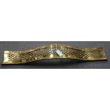 A George III brass serpentine front fender with pierced decoration, height approx 16cm, width approx