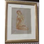Luisa Dominguez - 'Raven' (Female Nude), pastel, signed recto, titled verso, approx 31cm x 23.5cm,