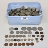 A collection of British pre-1947 coinage, comprising half-crowns, florins, shillings and